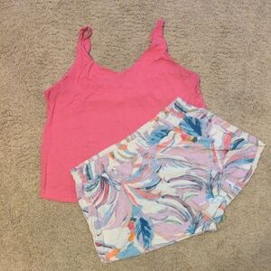 Soma Pink Top and Multicolor Shorts Pajama Set
